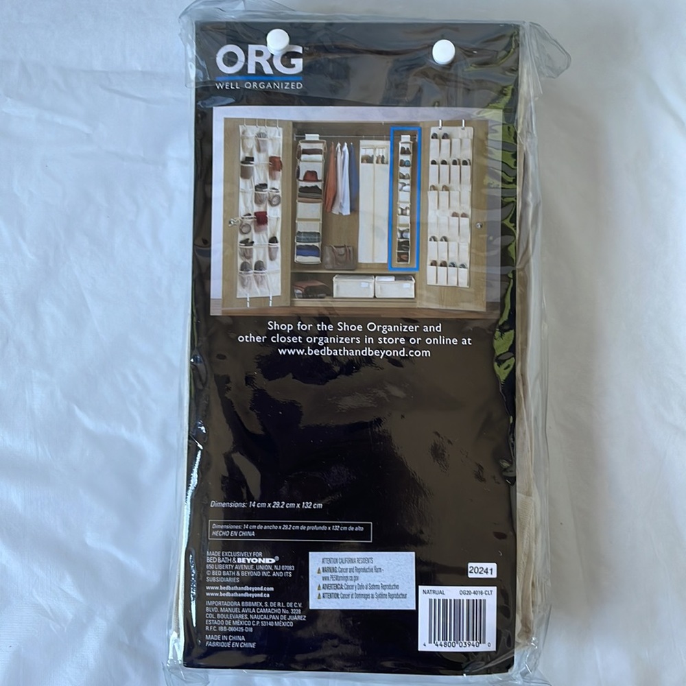BED BATH&BEYOND ORG WELL ORGANIZED Shoe Organizer Color- Cream Size-10 Shelf NWT - Picture 2 of 4
